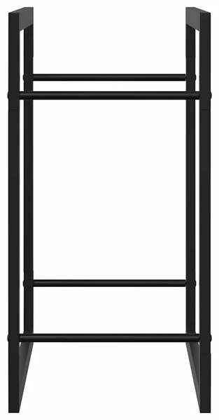 Stalak za drva za ogrjev mat crni 50x28x56 cm čelični - Crna 50 x 28 x 56 cm Crna 50 x 28 x 56 cm