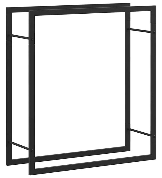Stalak za drva za ogrjev mat crni 80x28x86 cm čelični - Crna 80 x 28 x 86 cm Crna 80 x 28 x 86 cm