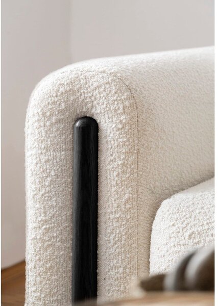 Sklopiva/s prostorom za odlaganje sofa od bouclé tkanine boje slonovače 244 cm Arcadova – ELTAP