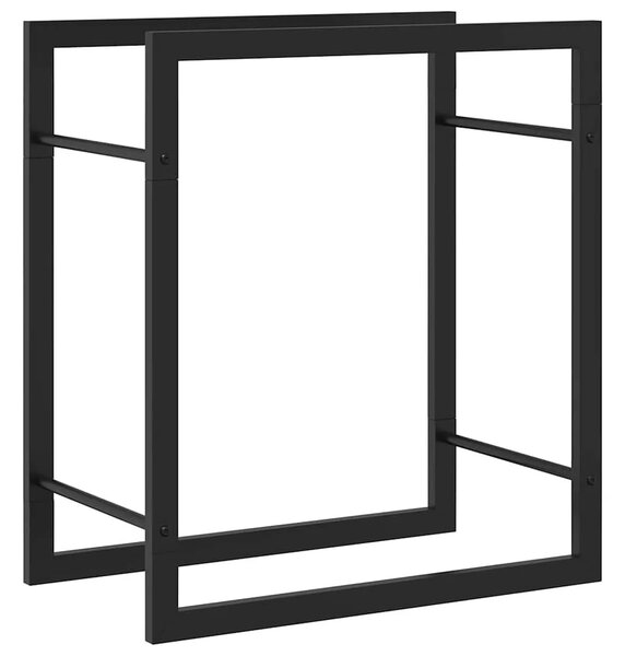 Stalak za drva za ogrjev mat crni 50x28x56 cm čelični - Crna 50 x 28 x 56 cm Crna 50 x 28 x 56 cm
