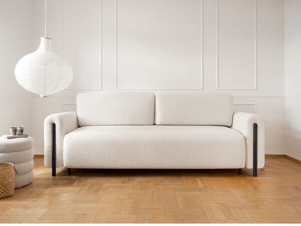 Sklopiva/s prostorom za odlaganje sofa od bouclé tkanine boje slonovače 244 cm Arcadova – ELTAP