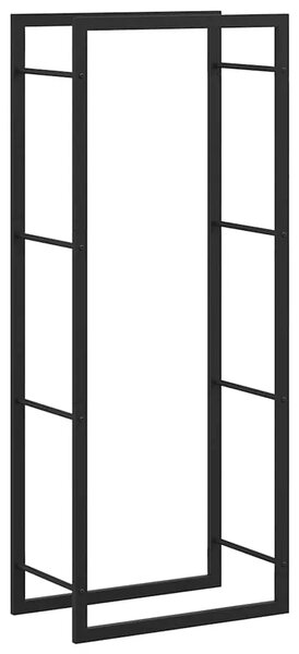 Stalak za drva za ogrjev mat crni 50x28x132 cm čelični - Crna 50 x 28 x 132 cm Crna 50 x 28 x 132 cm