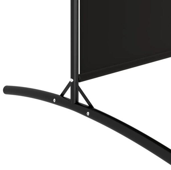 Paravan - Sobna pregrada s 3 panela crna 525x180 cm od tkanine - Crna 525 x 180 cm 1 1