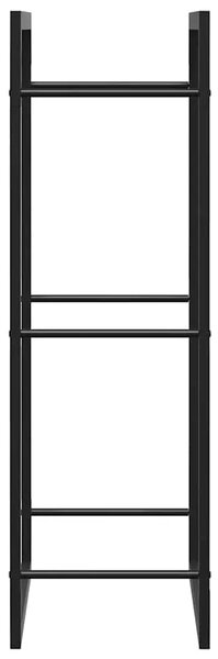 Stalak za drva za ogrjev mat crni 50x28x94 cm čelični - Crna 50 x 28 x 94 cm Crna 50 x 28 x 94 cm