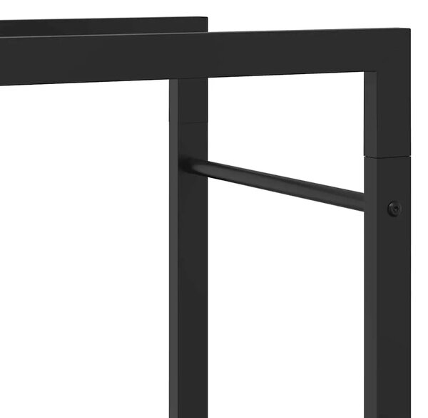 Stalak za drva za ogrjev mat crni 50x28x56 cm čelični - Crna 50 x 28 x 56 cm Crna 50 x 28 x 56 cm