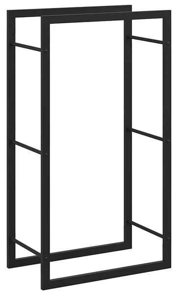 Stalak za drva za ogrjev mat crni 50x28x94 cm čelični - Crna 50 x 28 x 94 cm Crna 50 x 28 x 94 cm