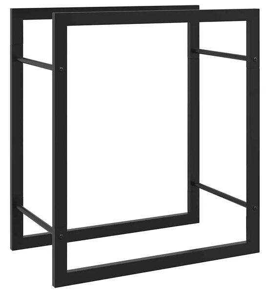 Stalak za drva za ogrjev mat crni 50x28x56 cm čelični - Crna 50 x 28 x 56 cm Crna 50 x 28 x 56 cm