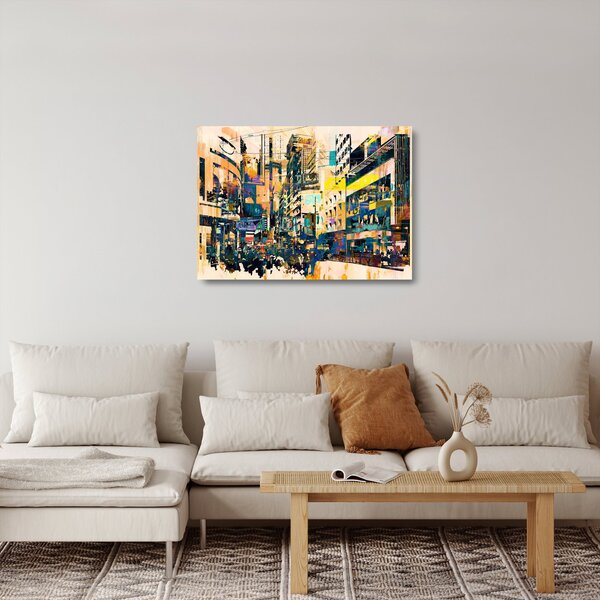 Staklena slika naslikanih apstrakcija (70x50 cm)