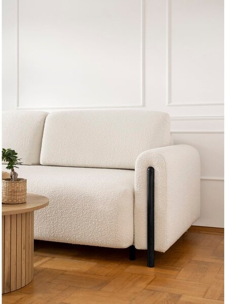 Sklopiva/s prostorom za odlaganje sofa od bouclé tkanine boje slonovače 244 cm Arcadova – ELTAP