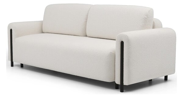 Sklopiva/s prostorom za odlaganje sofa od bouclé tkanine boje slonovače 244 cm Arcadova – ELTAP