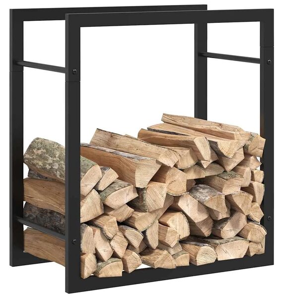 Stalak za drva za ogrjev mat crni 50x28x56 cm čelični - Crna 50 x 28 x 56 cm Crna 50 x 28 x 56 cm