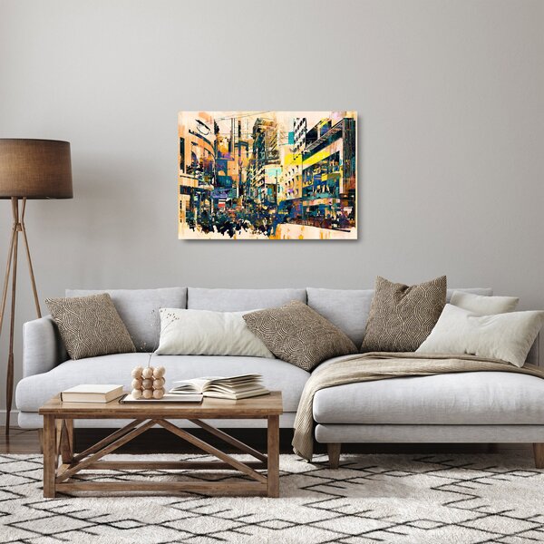 Staklena slika naslikanih apstrakcija (70x50 cm)