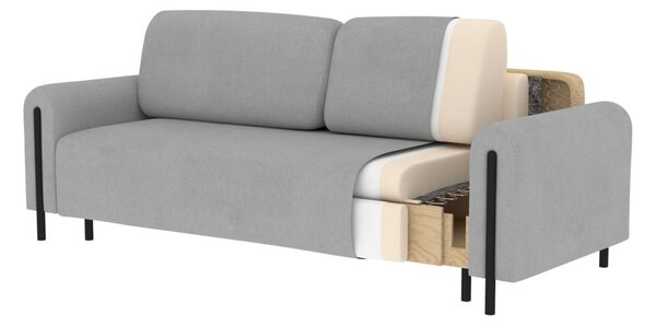 Sklopiva/s prostorom za odlaganje sofa od bouclé tkanine boje slonovače 244 cm Arcadova – ELTAP