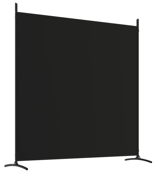 Paravan - Sobna pregrada s 3 panela crna 525x180 cm od tkanine - Crna 525 x 180 cm 1 1