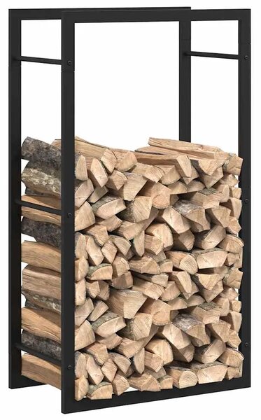 Stalak za drva za ogrjev mat crni 50x28x94 cm čelični - Crna 50 x 28 x 94 cm Crna 50 x 28 x 94 cm