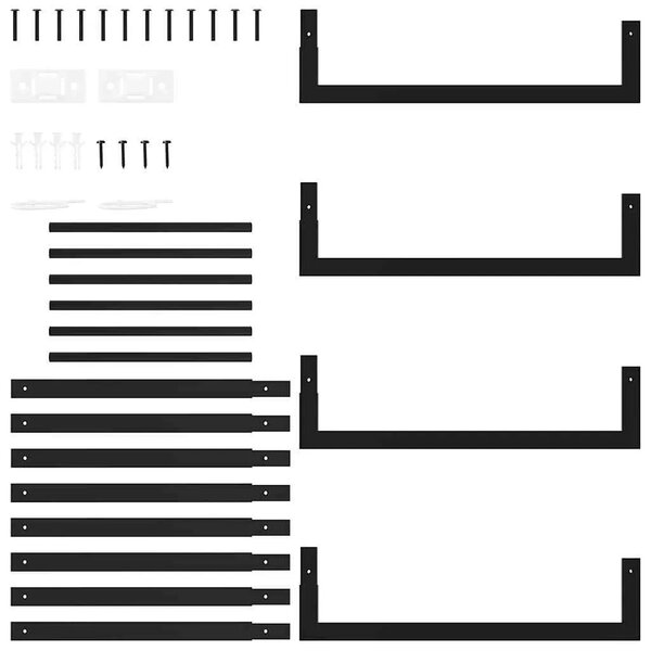 Stalak za drva za ogrjev mat crni 50x28x94 cm čelični - Crna 50 x 28 x 94 cm Crna 50 x 28 x 94 cm