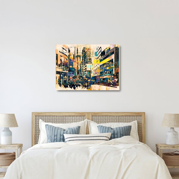 Staklena slika naslikanih apstrakcija (70x50 cm)