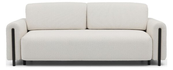Sklopiva/s prostorom za odlaganje sofa od bouclé tkanine boje slonovače 244 cm Arcadova – ELTAP