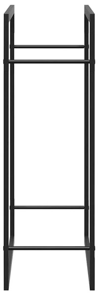 Stalak za drva za ogrjev mat crni 80x28x86 cm čelični - Crna 80 x 28 x 86 cm Crna 80 x 28 x 86 cm
