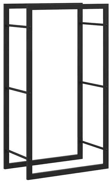 Stalak za drva za ogrjev mat crni 50x28x94 cm čelični - Crna 50 x 28 x 94 cm Crna 50 x 28 x 94 cm