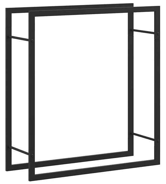 Stalak za drva za ogrjev mat crni 80x28x86 cm čelični - Crna 80 x 28 x 86 cm Crna 80 x 28 x 86 cm