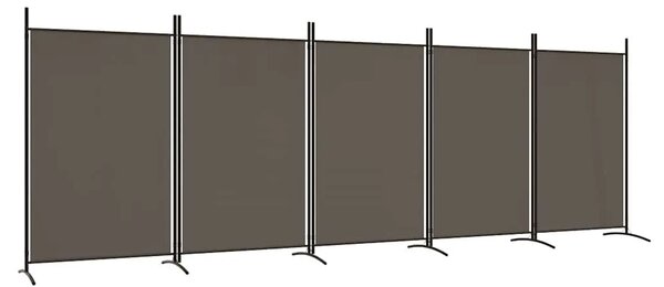 Paravan - Sobna pregrada s 5 panela antracit 433x180 cm od tkanine - Antracit 433 x 180 cm 1 1