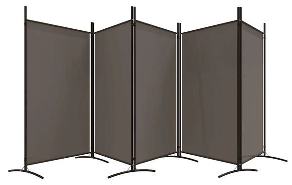 Paravan - Sobna pregrada s 5 panela antracit 433x180 cm od tkanine - Antracit 433 x 180 cm 1 1