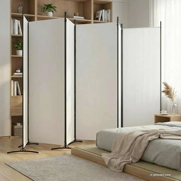 Paravan - Sobna pregrada s 6 panela bijela 520x180 cm od tkanine - Bijela 520 x 180 cm 1 1