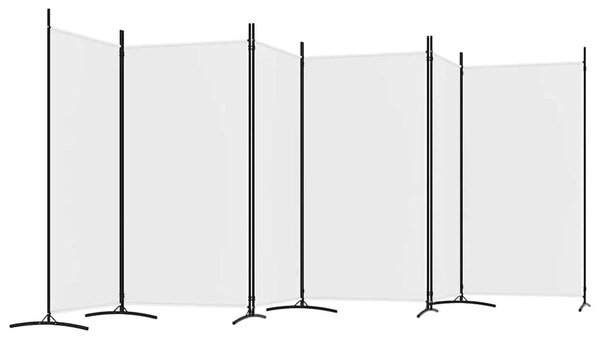 Paravan - Sobna pregrada s 6 panela bijela 520x180 cm od tkanine - Bijela 520 x 180 cm 1 1