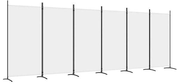 Paravan - Sobna pregrada s 6 panela bijela 520x180 cm od tkanine - Bijela 520 x 180 cm 1 1