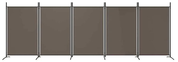 Paravan - Sobna pregrada s 5 panela antracit 433x180 cm od tkanine - Antracit 433 x 180 cm 1 1