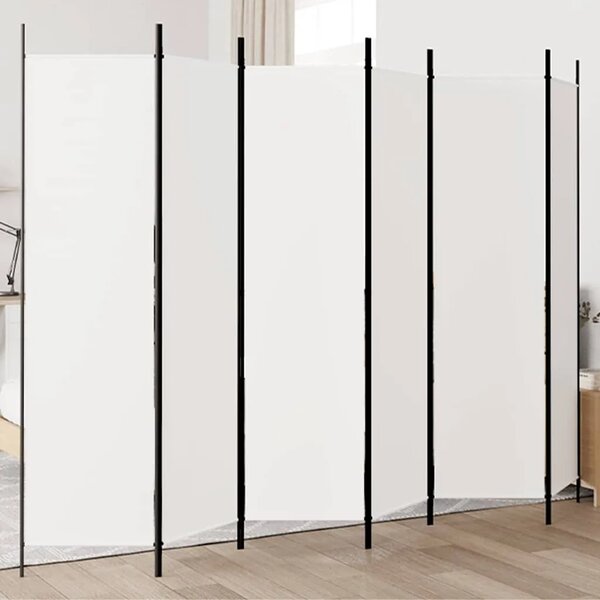 Paravan - Sobna pregrada s 6 panela bijela 300x200 cm od tkanine - Bijela 300 x 200 cm 1 1