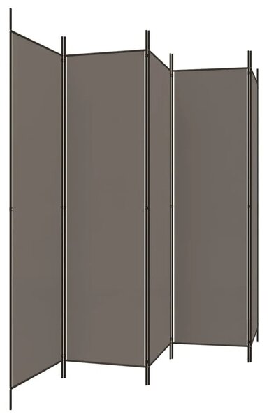 Paravan - Sobna pregrada s 5 panela Antracit 250 x 200 cm od tkanine - Antracit 250 x 200 cm 1 1