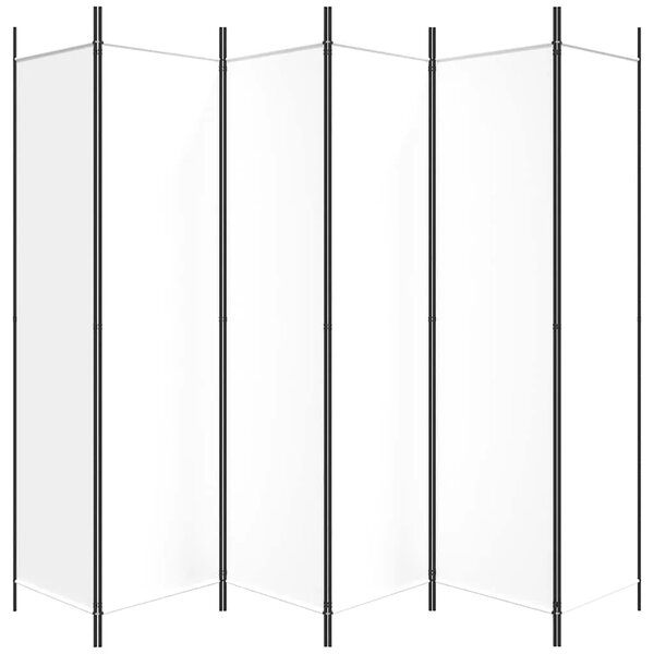 Paravan - Sobna pregrada s 6 panela bijela 300x200 cm od tkanine - Bijela 300 x 200 cm 1 1
