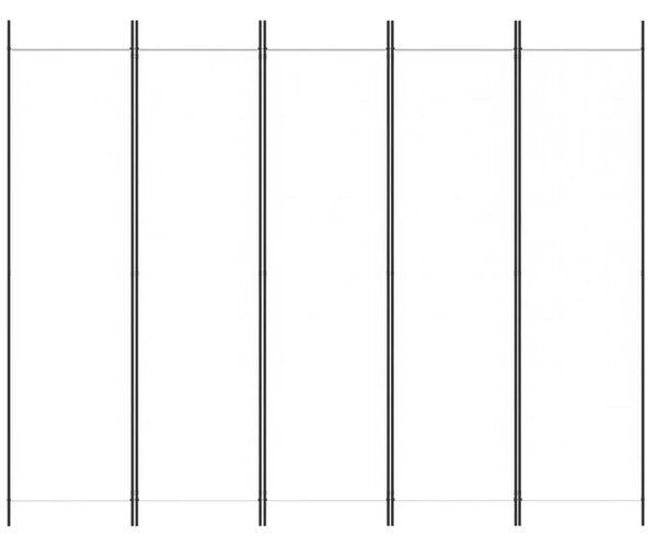 Paravan - Sobna pregrada s 5 panela bijela 250 x 200 cm od tkanine - Bijela 250 x 200 cm 1 1