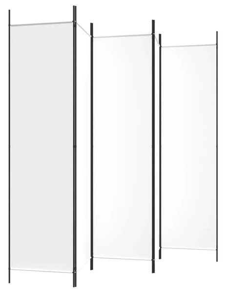Paravan - Sobna pregrada s 5 panela bijela 250 x 200 cm od tkanine - Bijela 250 x 200 cm 1 1