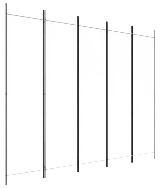 Paravan - Sobna pregrada s 5 panela bijela 250 x 200 cm od tkanine - Bijela 250 x 200 cm 1 1