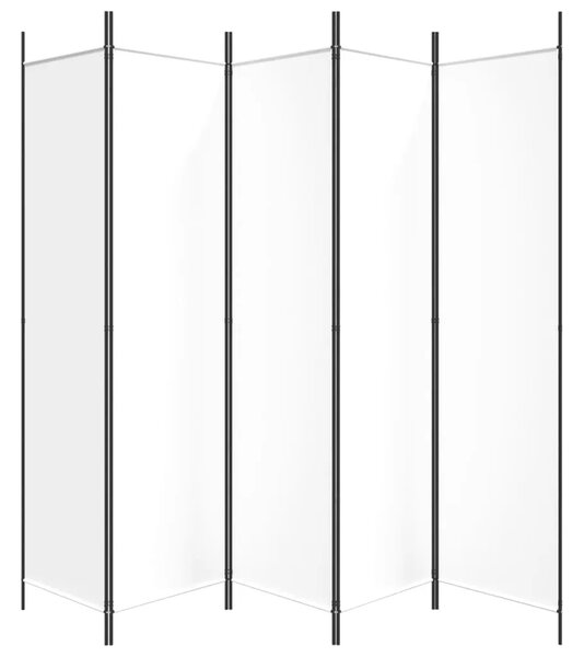 Paravan - Sobna pregrada s 5 panela bijela 250 x 200 cm od tkanine - Bijela 250 x 200 cm 1 1