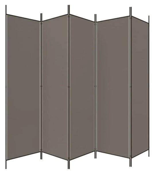 Paravan - Sobna pregrada s 5 panela Antracit 250 x 200 cm od tkanine - Antracit 250 x 200 cm 1 1