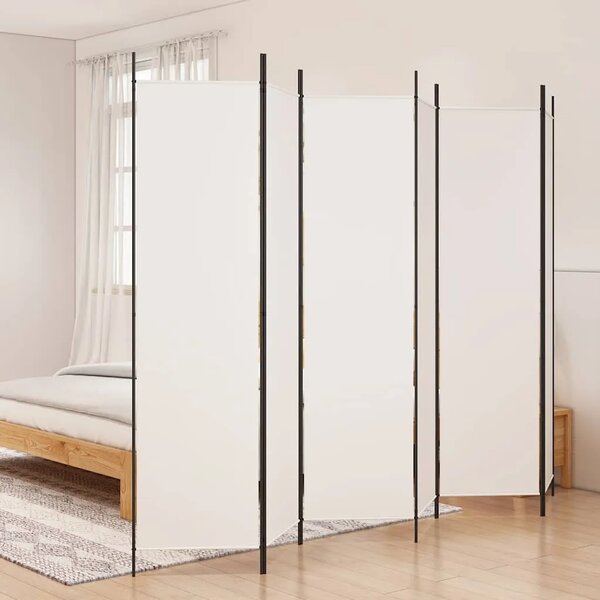Paravan - Sobna pregrada s 6 panela bijela 300x200 cm od tkanine - Bijela 300 x 200 cm 1 1