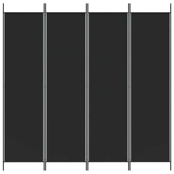 Paravan - Sobna pregrada s 4 panela crna 200 x 200 cm od tkanine - Crna 200 x 200 cm 1 1