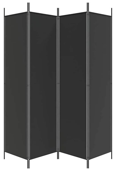 Paravan - Sobna pregrada s 4 panela crna 200 x 200 cm od tkanine - Crna 200 x 200 cm 1 1
