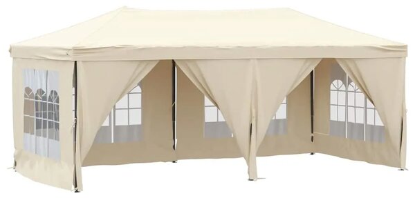 Sklopivi šator za svadbe - šator za zabave s bočnim zidovima 3 x 6 m krem - Krema 3 x 6 m 1 Krema
