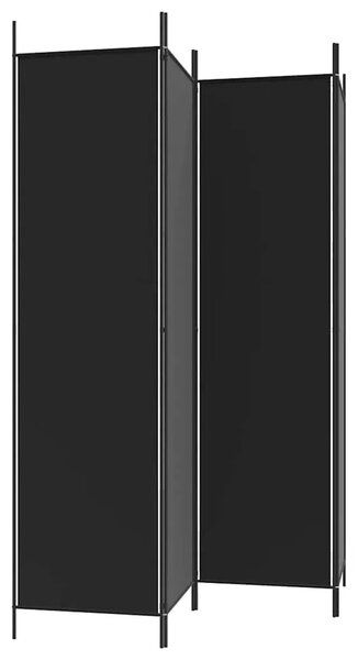 Paravan - Sobna pregrada s 4 panela crna 200 x 200 cm od tkanine - Crna 200 x 200 cm 1 1