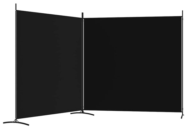 Paravan - Sobna pregrada s 2 panela crna 348 x 180 cm od tkanine - Crna 348 x 180 cm 1 1