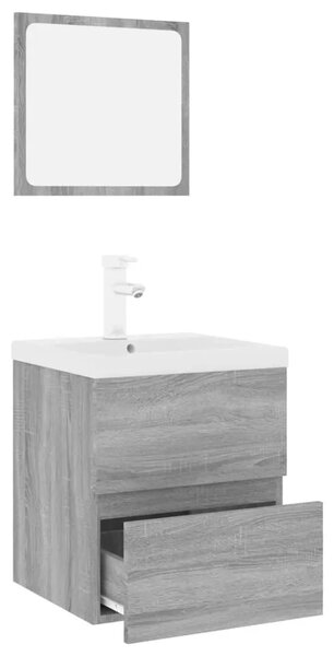 Set kupaonskog namještaja boja hrasta sonome konstruirano drvo - Sivi hrast sonoma 41 x 38.5 x 45 cm Sa slavinom 1