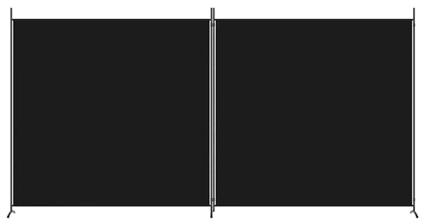 Paravan - Sobna pregrada s 2 panela crna 348 x 180 cm od tkanine - Crna 348 x 180 cm 1 1