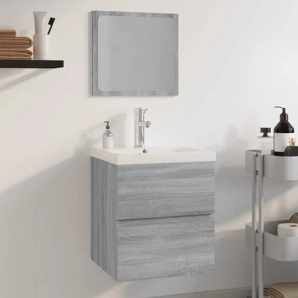 Set kupaonskog namještaja boja hrasta sonome konstruirano drvo - Sivi hrast sonoma 41 x 38.5 x 45 cm Sa slavinom 1
