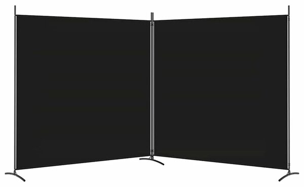 Paravan - Sobna pregrada s 2 panela crna 348 x 180 cm od tkanine - Crna 348 x 180 cm 1 1
