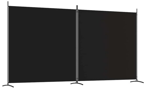 Paravan - Sobna pregrada s 2 panela crna 348 x 180 cm od tkanine - Crna 348 x 180 cm 1 1